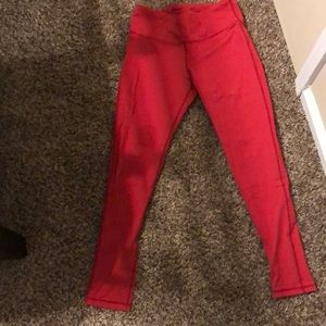 Red athletic leggings